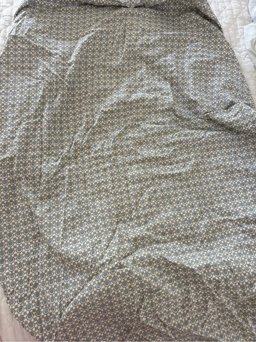 Serena and Lily Geometric Blue and Tan DecorativeCrib Bedding